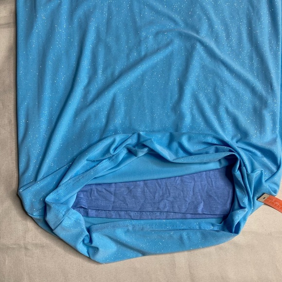 Sparkle Bandeau Blue Strapless Dress - Picture 7 of 13